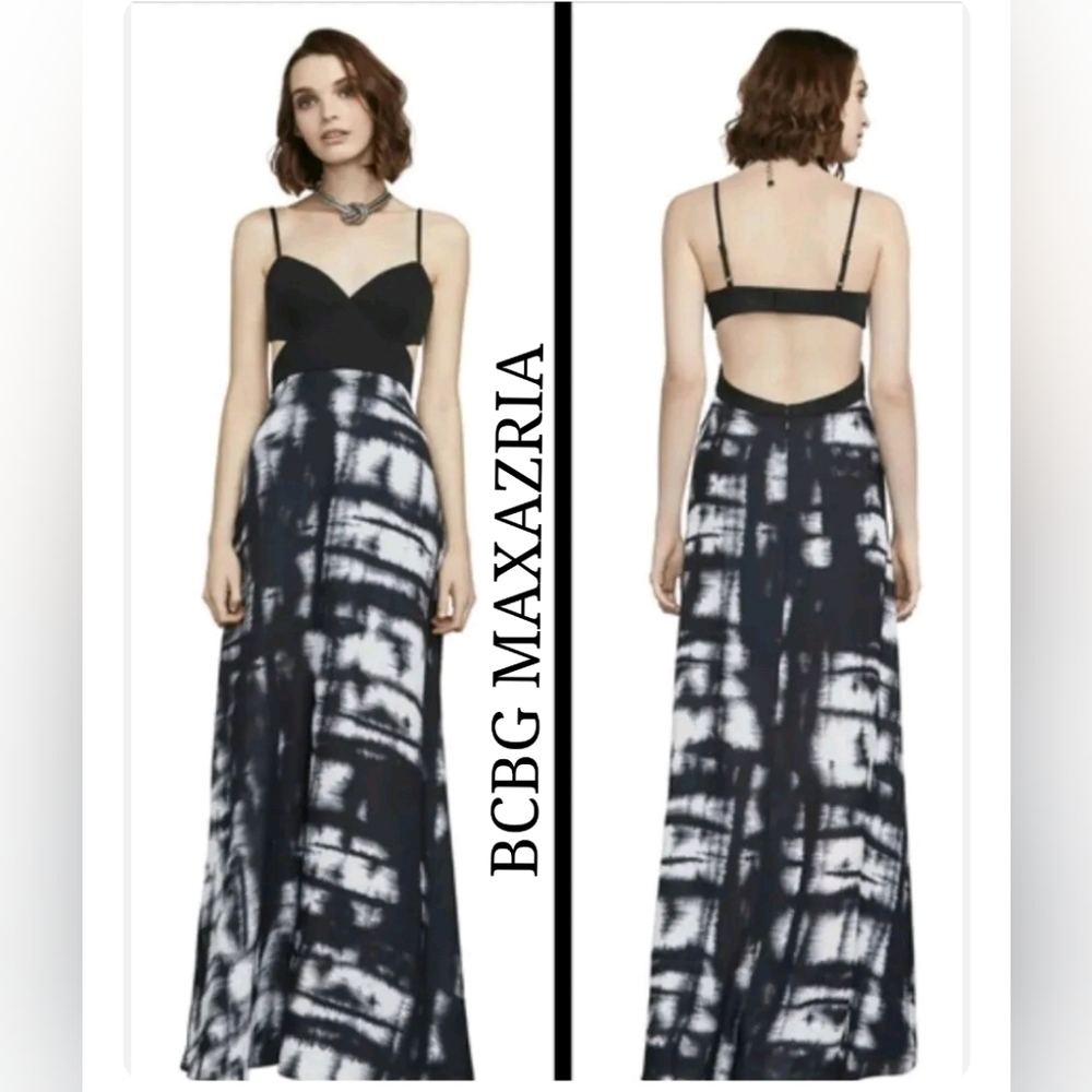 NWT BCBG Maxazria VIVIANE BROKEN REFLECTION MAXI DRESS / GOWN $338.00